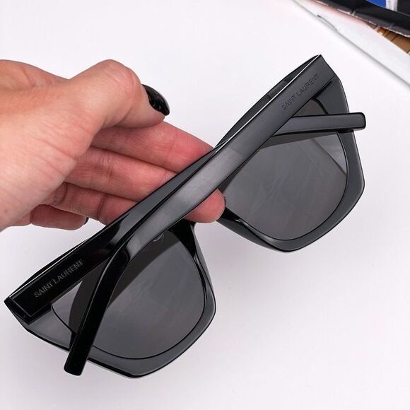 Saint Laurent  SL214 KATE 001 BRAND NEW Sunglasses  Black Cat Eye Women - Picture 2 of 11